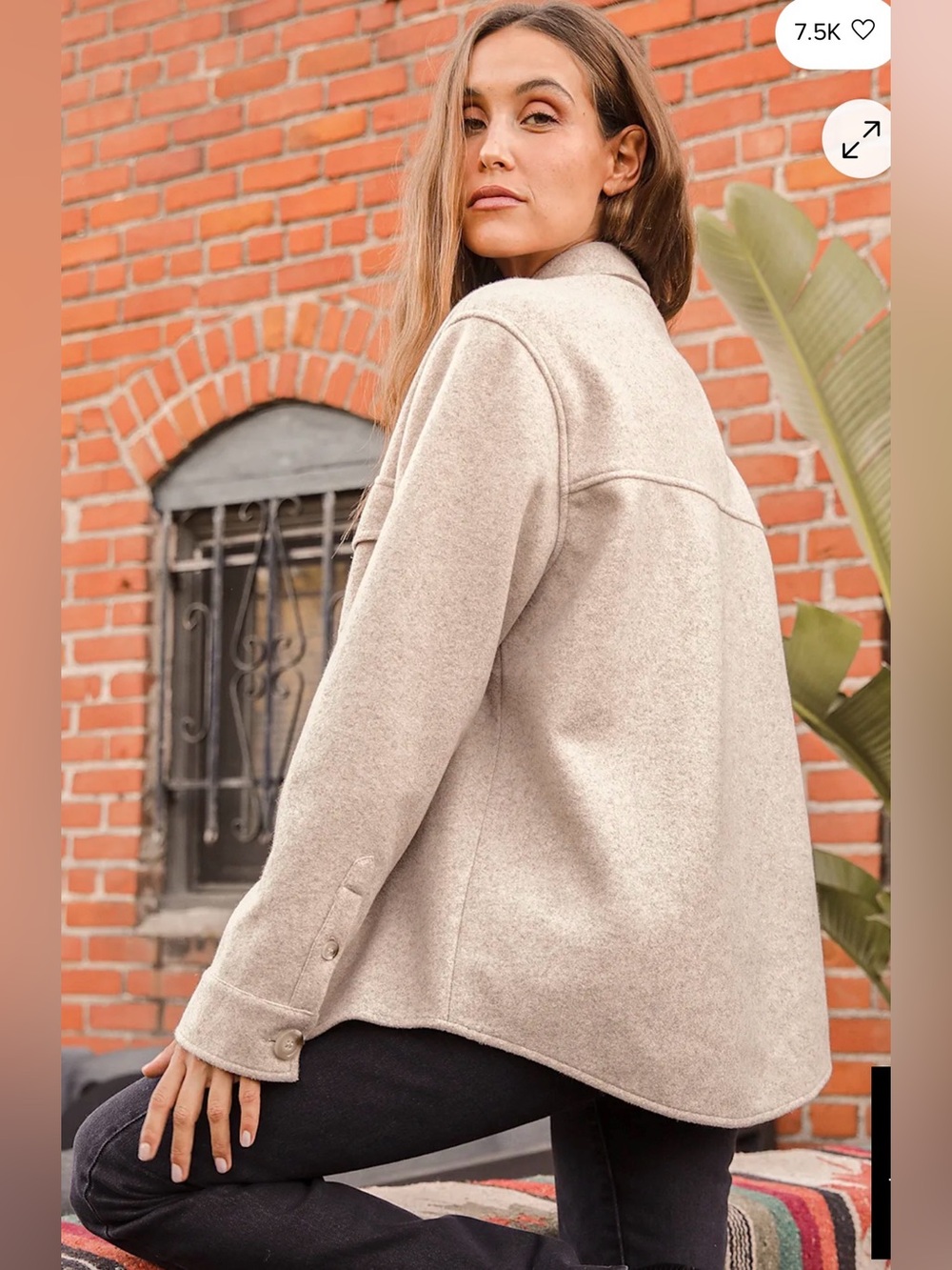 Lulus In With The New Beige Shaket , size Medium - Picture 3 of 11